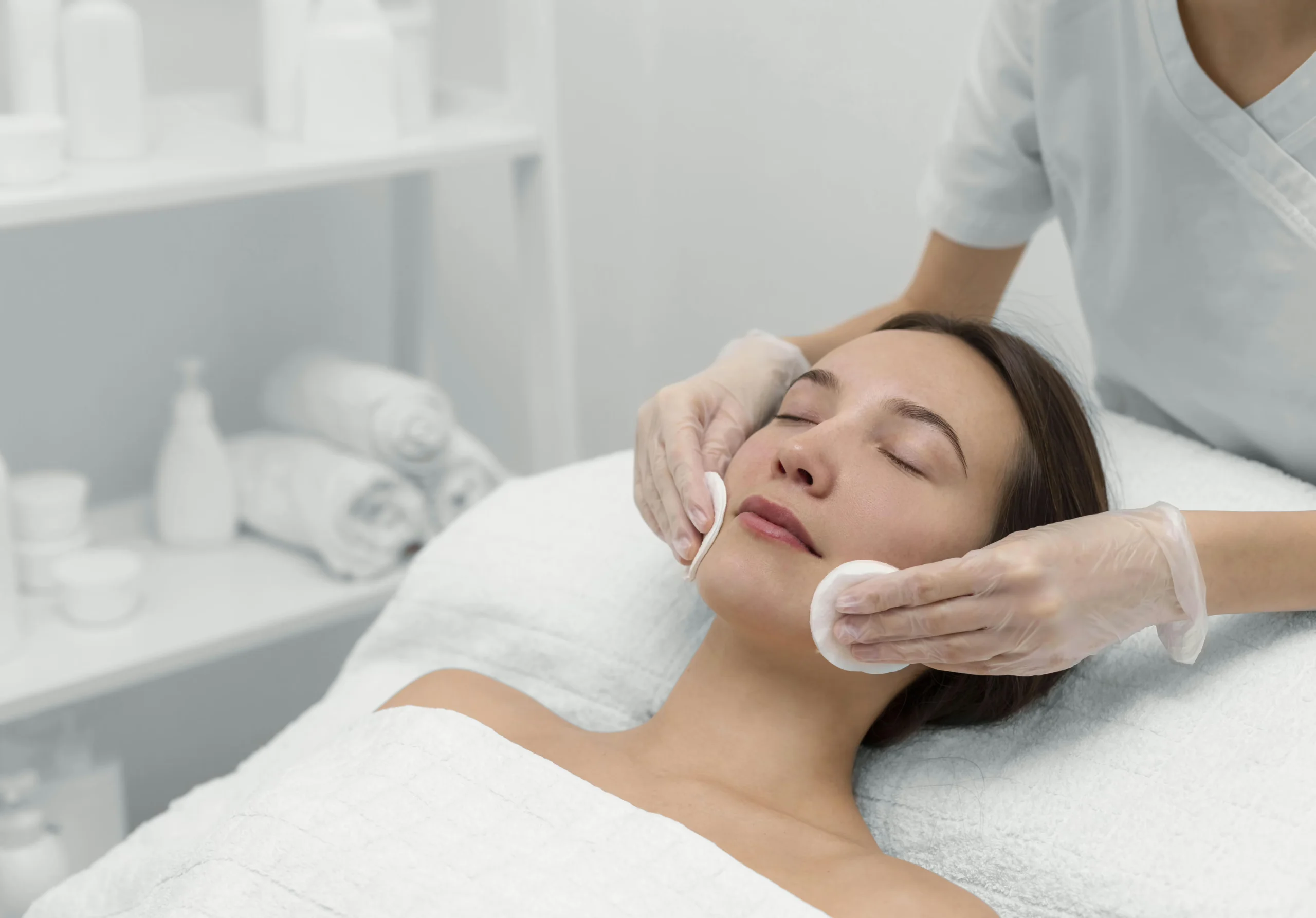 Client receiving advanced skincare facial at House of Glam Southsea